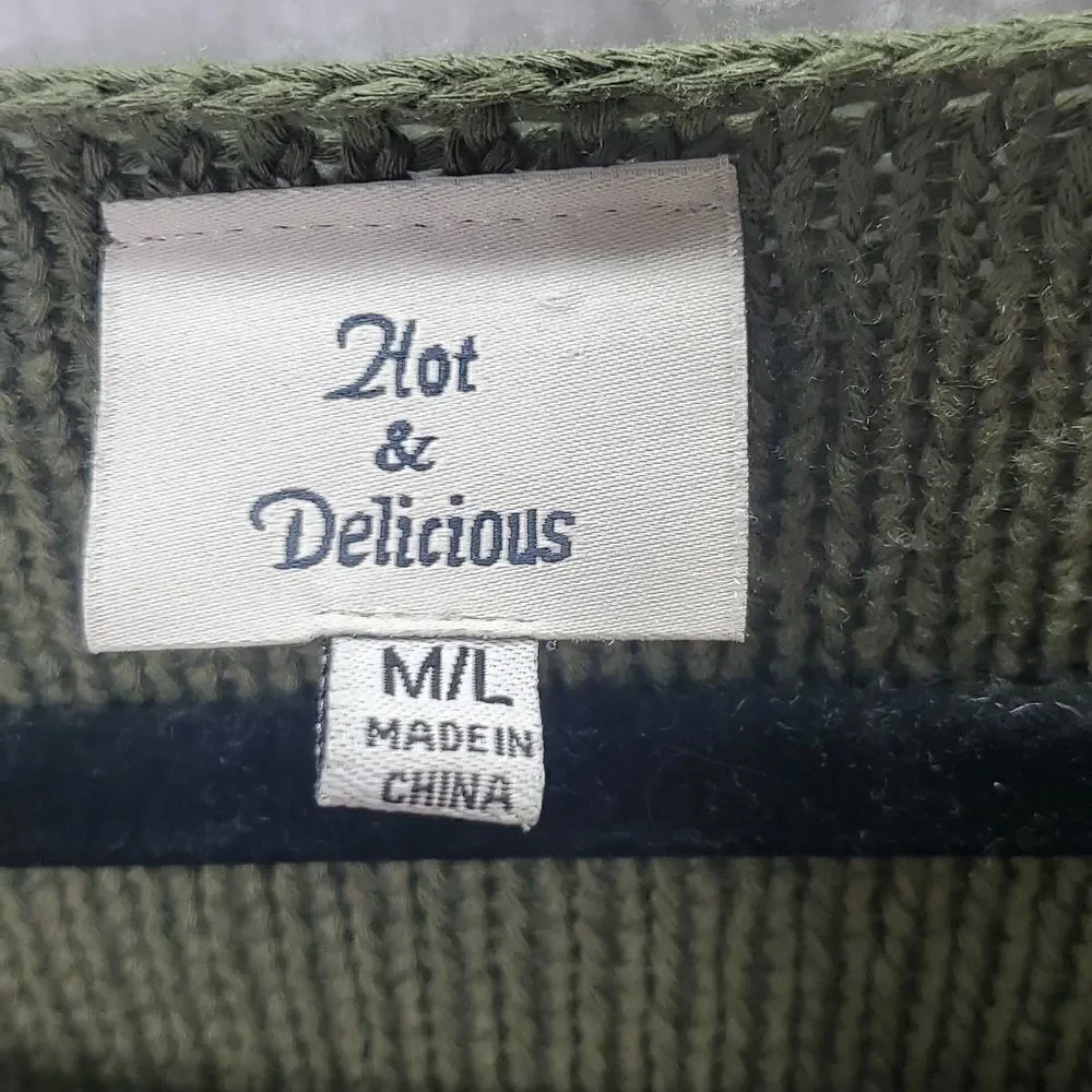 Hot & Delicious Green Studed Sweater Size M/L - Picture 5 of 16